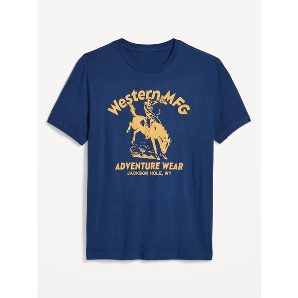 NWT Old Navy Blue Plane View Graphic Western MFG Jackson Hole WY Tee XXL Tall - Picture 1 of 6